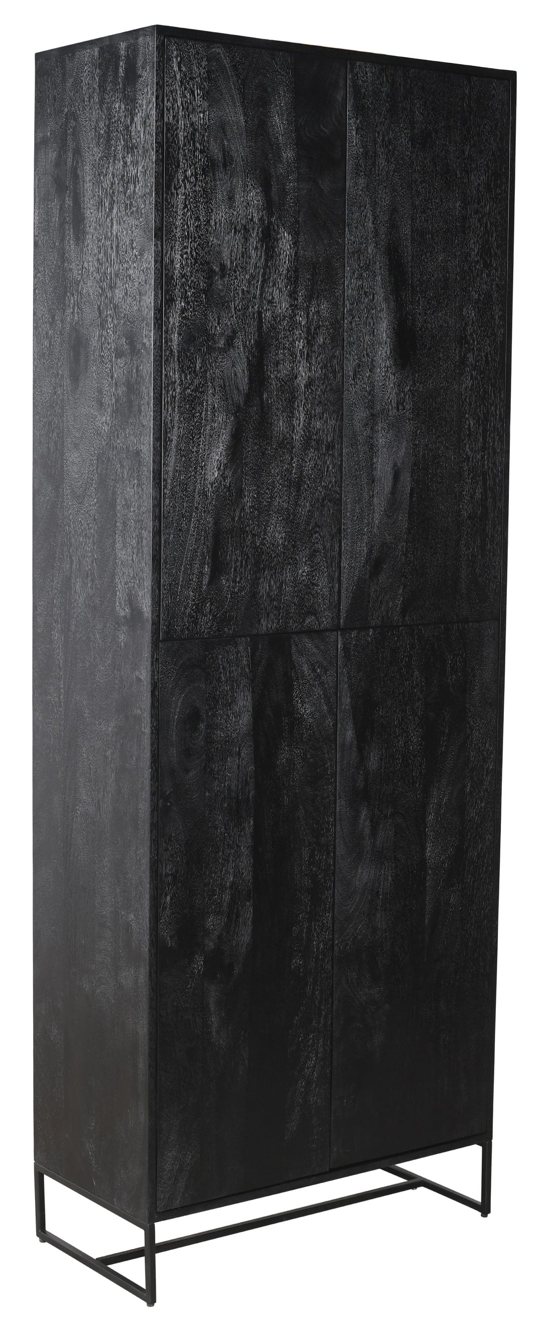 PTMD Onyx Cabinet Mango Wood Black 4 Doors