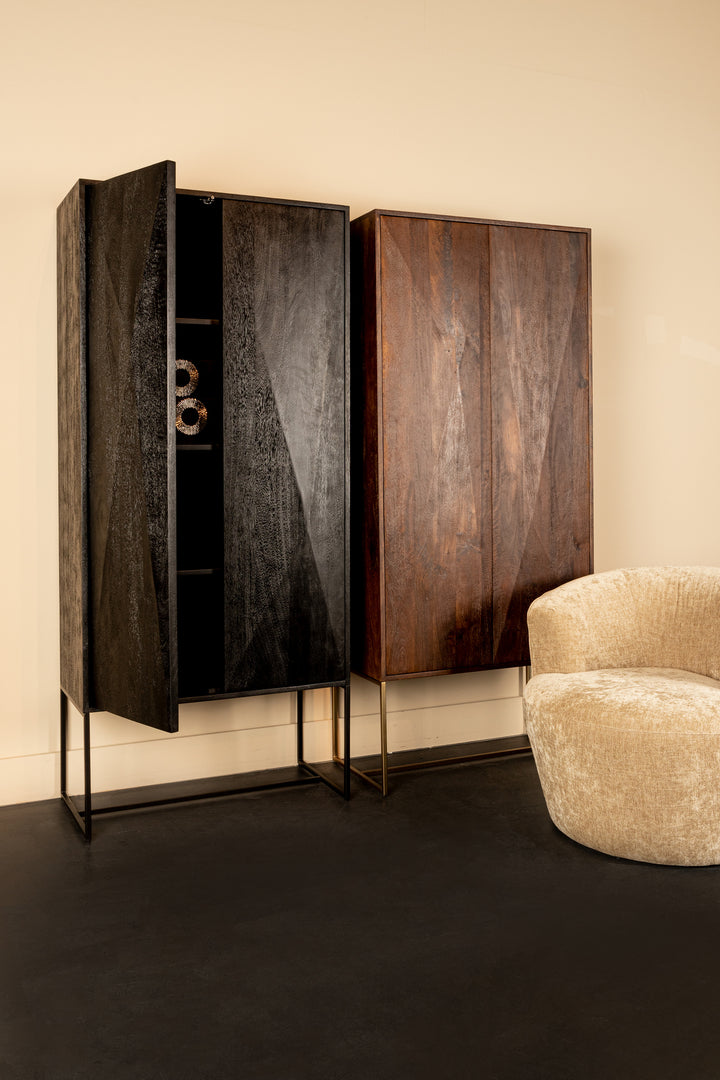 PTMD Onyx Cabinet Mango Wood Brown 2 Doors