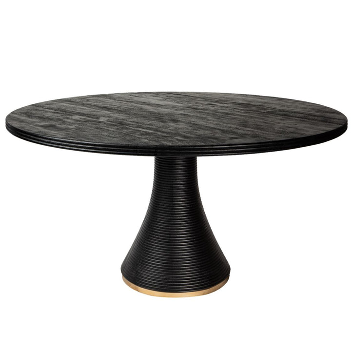 PTMD Eettafel Rond Arca Rib Zwart Goud