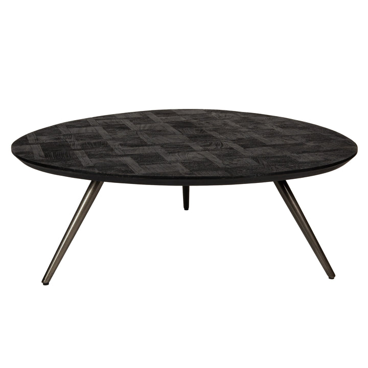 PTMD Coffee Table Fieron Acacia Wood Round Black