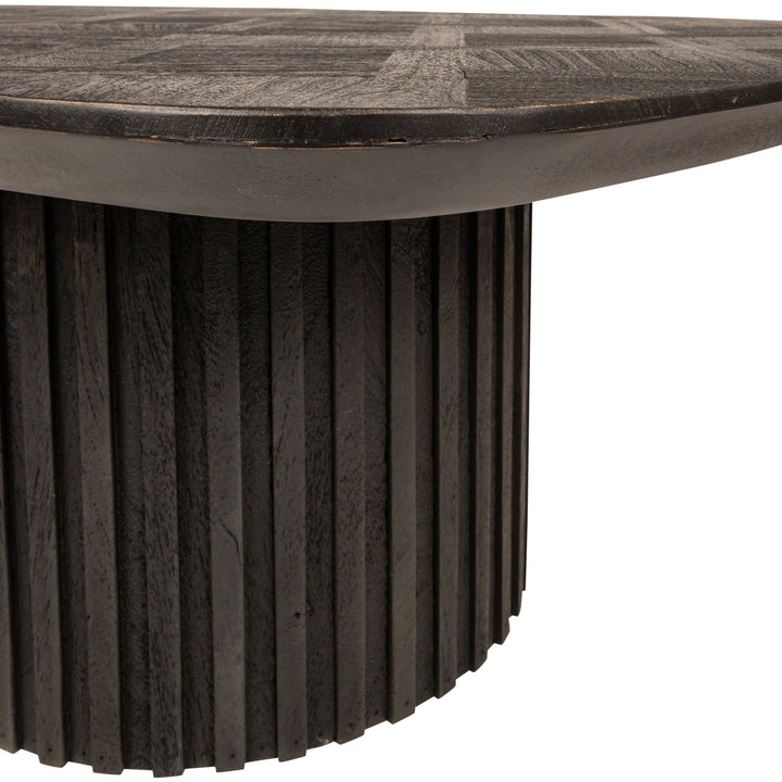 PTMD Coffee Table Fieron Double Round Acacia Wood Black