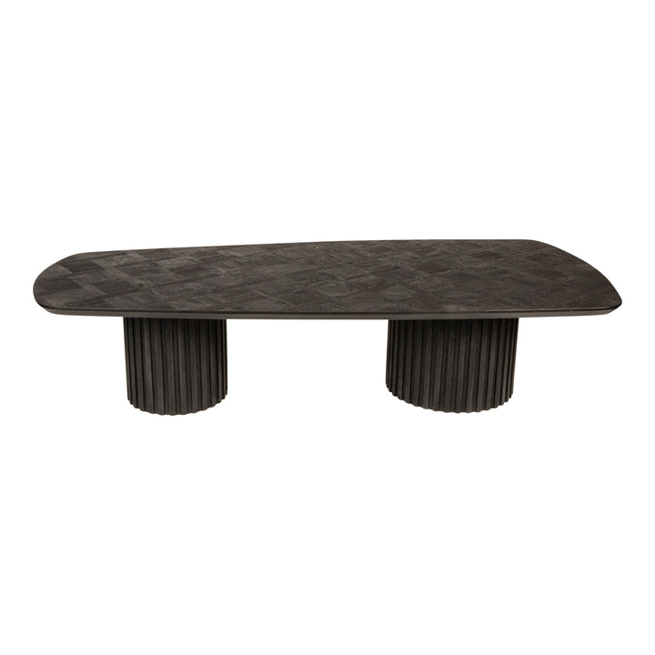 PTMD Coffee Table Fieron Double Round Acacia Wood Black