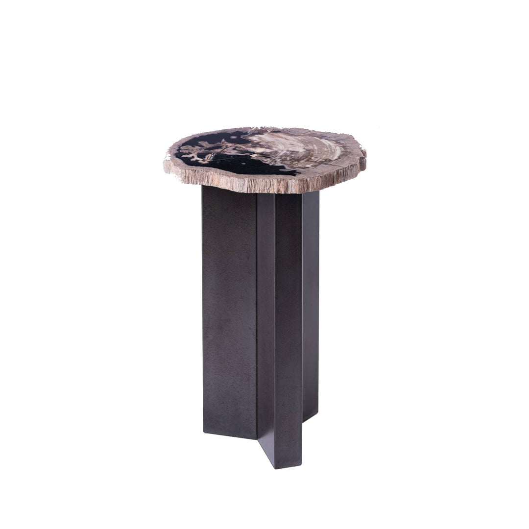 PTMD Side table Jisse Petrified Wood Twist 