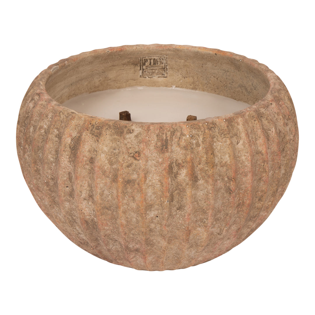 PTMD Yasmeene Brown Cement Outdoor Candle L