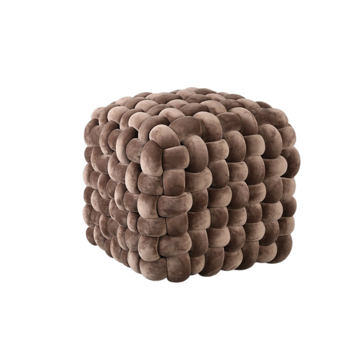 PTMD Roa Pouf Brown Handwoven S