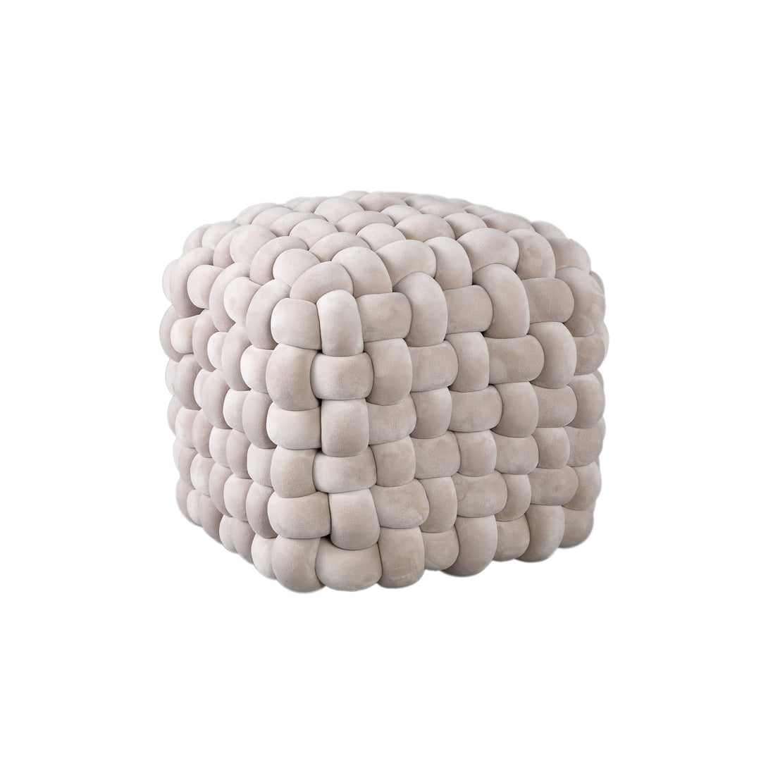 PTMD Roa Pouf Cream Handwoven S