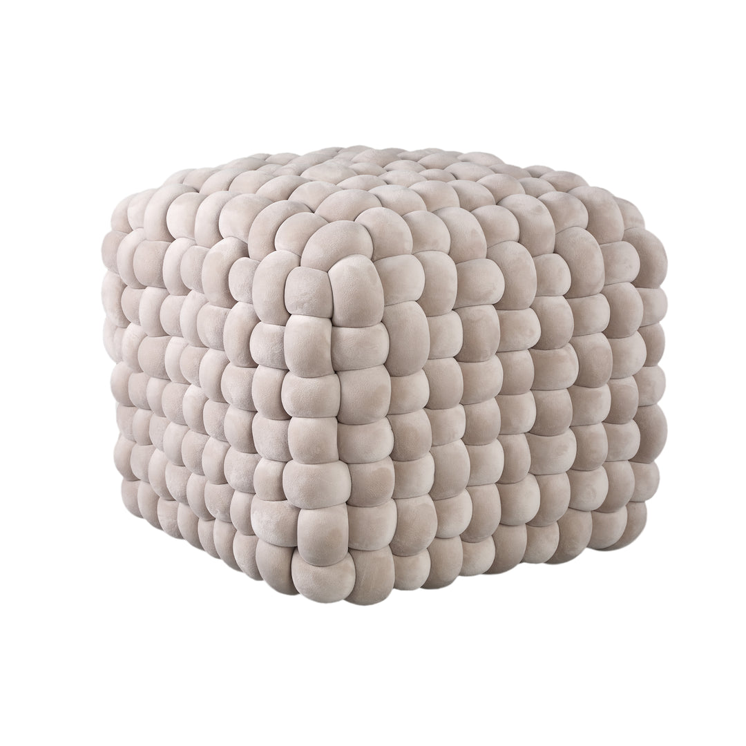 PTMD Roa Pouf Cream Handwoven L