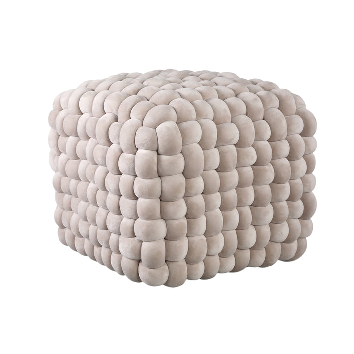 PTMD Roa Pouf Cream Handwoven L