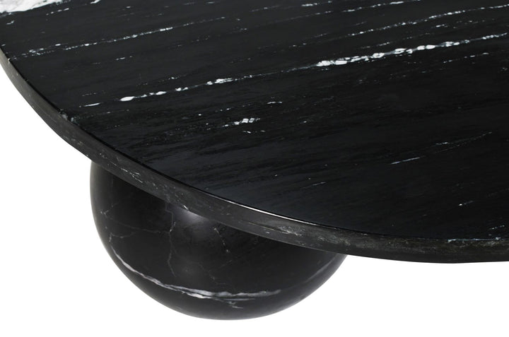 PTMD Diro Black Marble 3 Ball Coffeetable Round