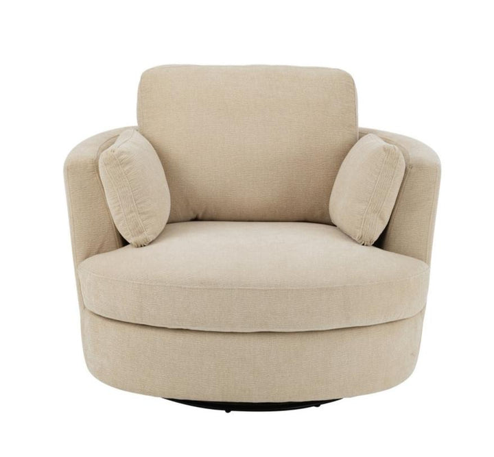 J-Line Swivel armchair Swiv Poplar wood Beige