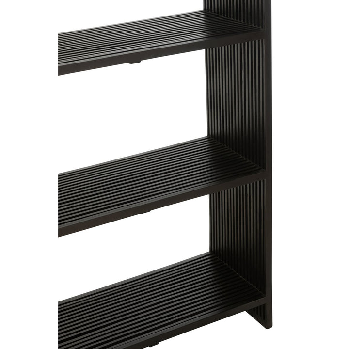 J-Line Bookcase 4 Shelves Recycled Wood Black