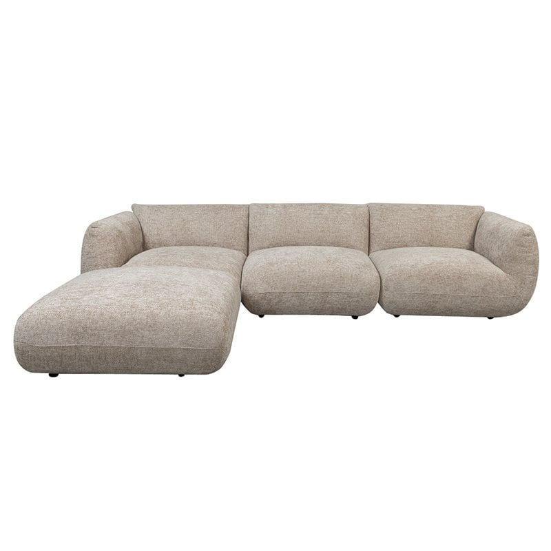 Sofa Amsterdam 4 Seater + Ottoman Latte