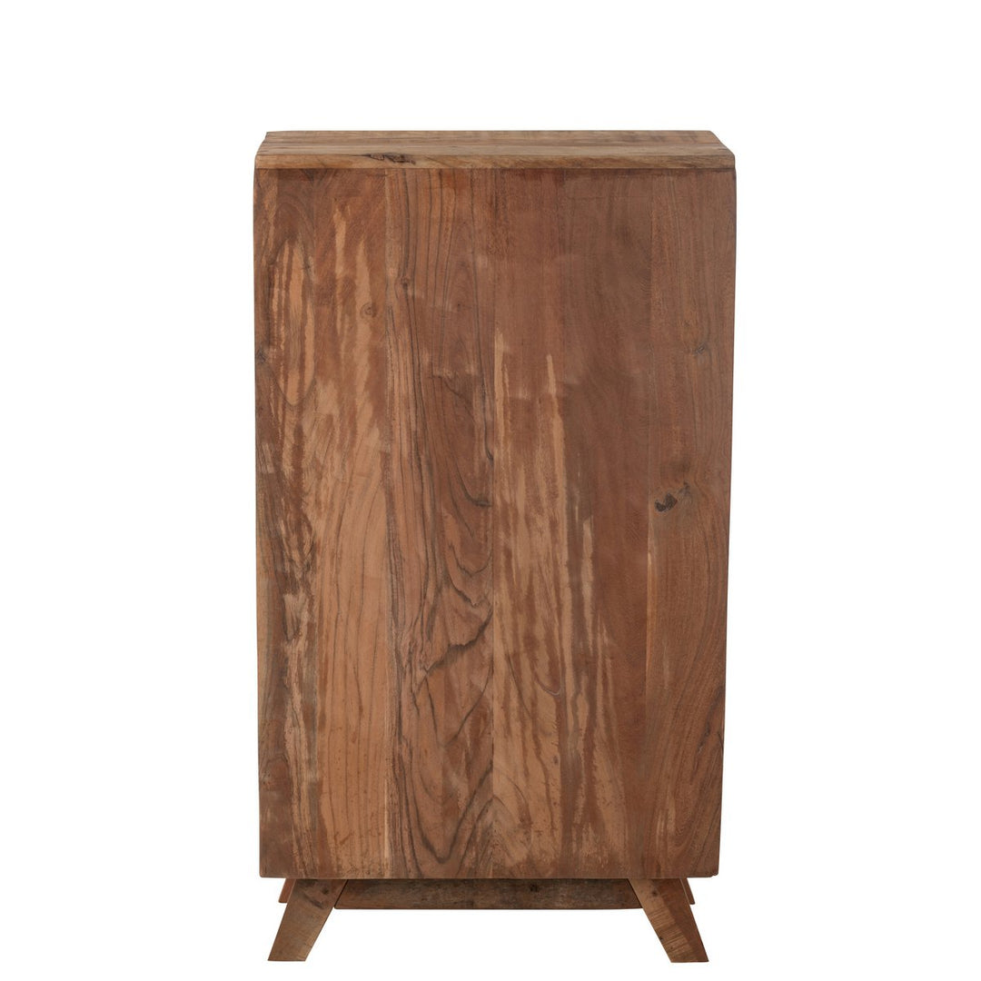 J-Line Cabinet Retro Recycled Wood Glass Natural