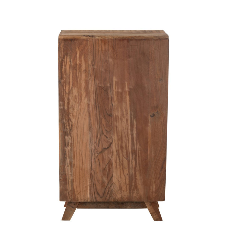 J-Line Cabinet Retro Recycled Wood Glass Natural