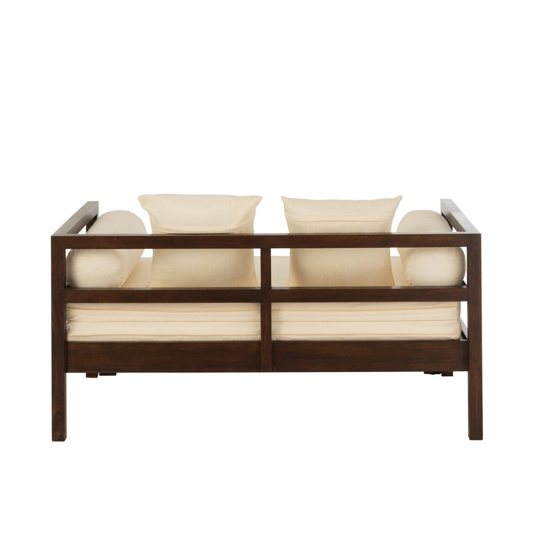 J-Line Conie Daybed 4 kussens Hout Donkerbruin