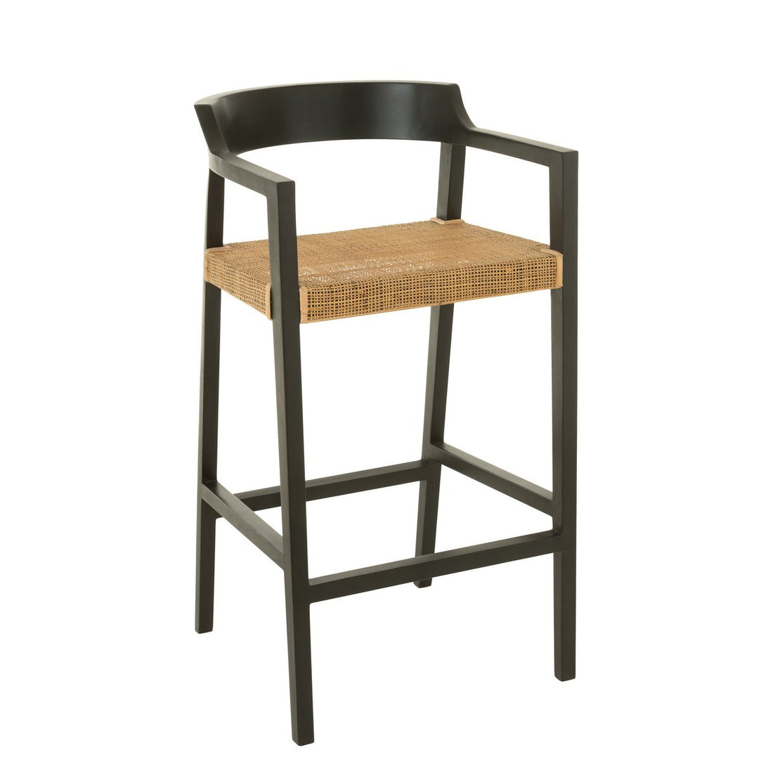 J-Line Bar Stool Emma Wood Black Brown