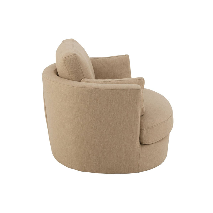 J-Line Lounge chair Swiv Wood/Textile Beige