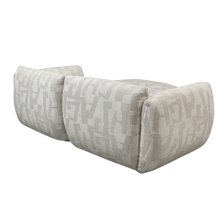 Sofa Amsterdam 2.5 Seater + Ottoman White Glyphs