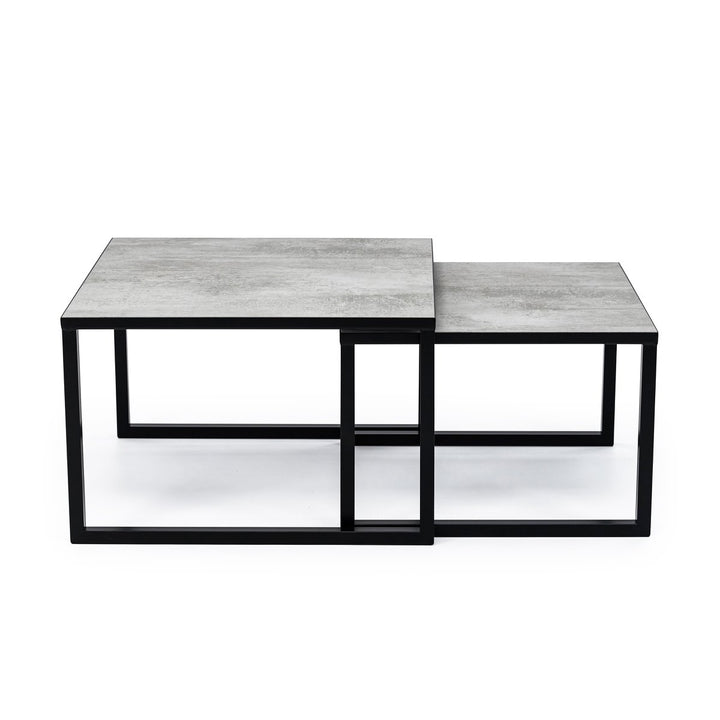 Stalux Coffee table set Lisa Black/Concrete