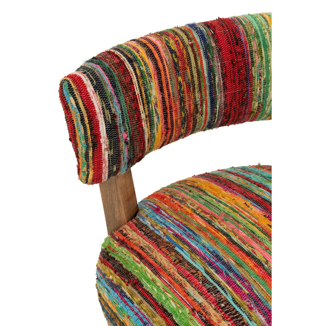 J-Line Chair Chindi Wood Textile Mix