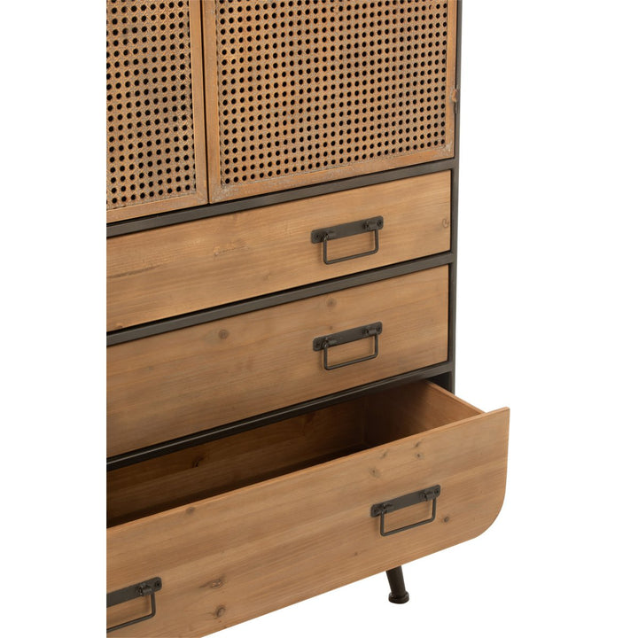 J-Line Kast Hoog 3 Laden Hout Naturel