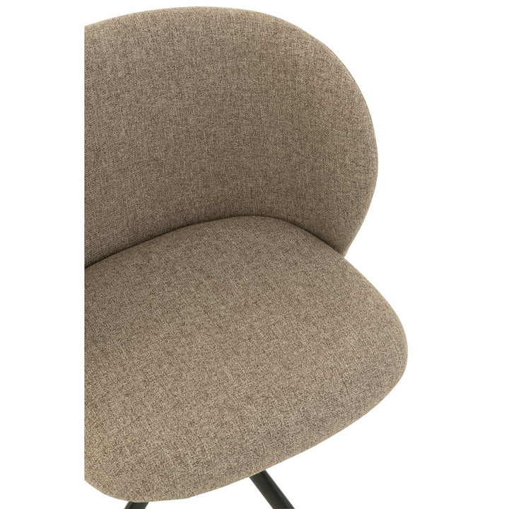 J-Line Stuhl Turn Up Down Leinen Dunkelbraun Beige