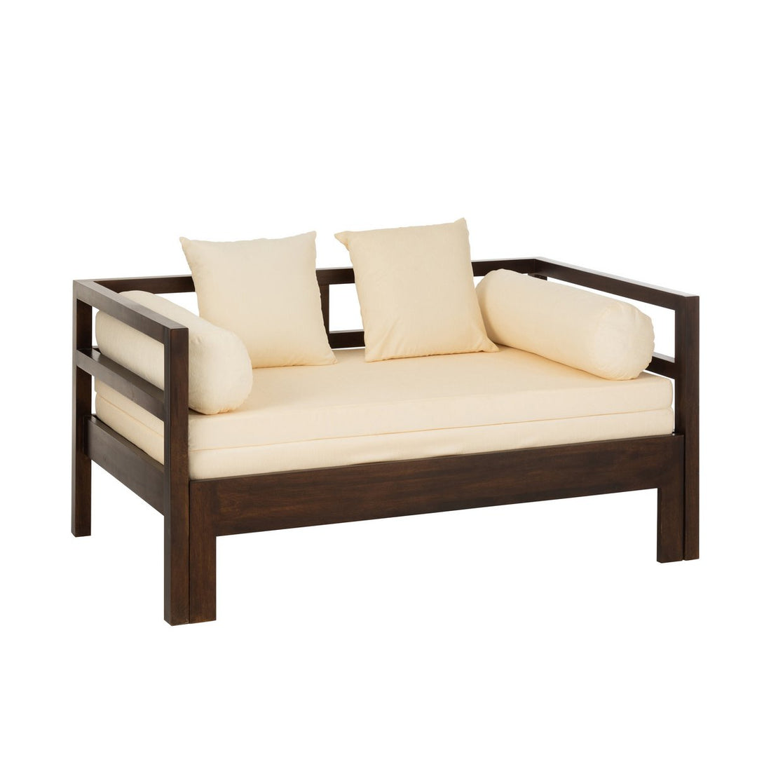 J-Line Conie Daybed 4 kussens Hout Donkerbruin