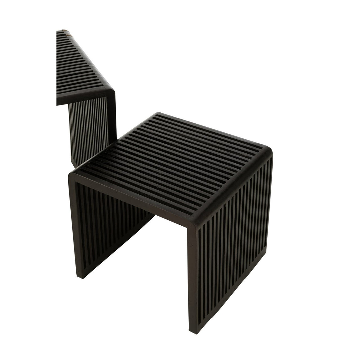 J-Line Beistelltisch Cube Teakholz Schwarz 2er Set