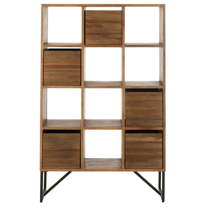 J-Line Cabinet with Drawers Recycled Teak Natural