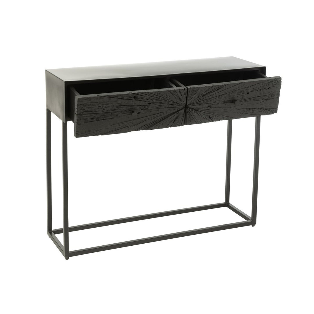 J-Line Console Shanil Hout Zwart