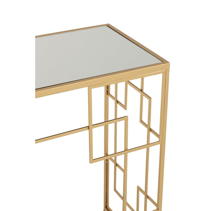 J-Line Console Lijnen Metaal Glas Goud