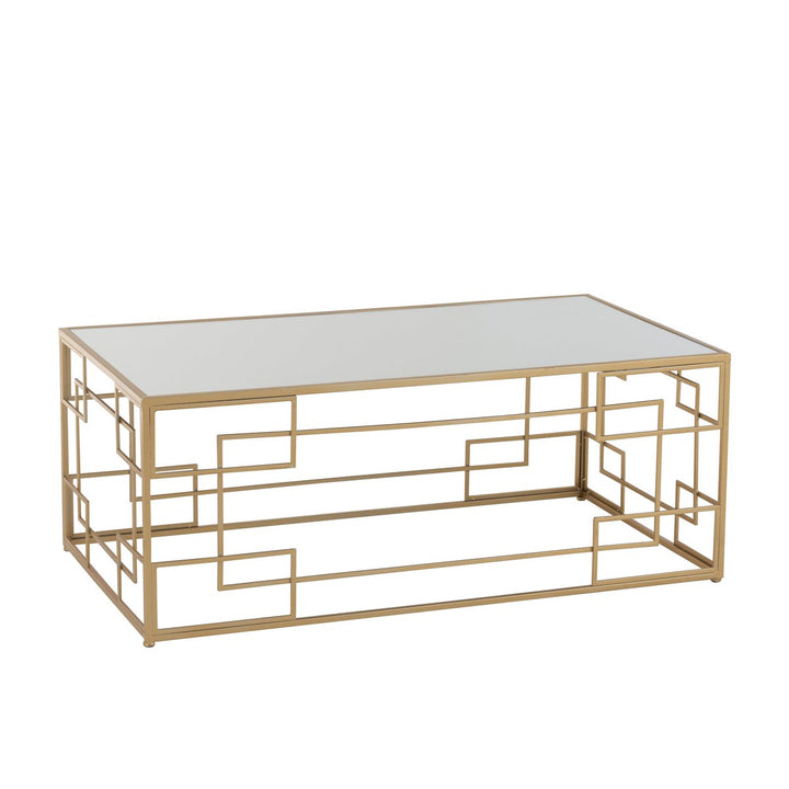 J-Line Coffee Table Lines Metal Glass Gold