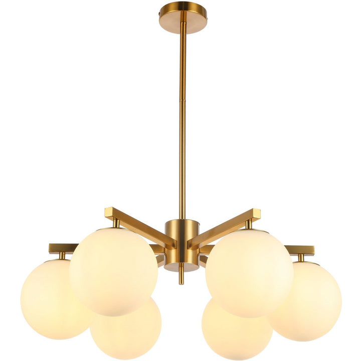 Hanglamp Stella Wit Goud 6-licht