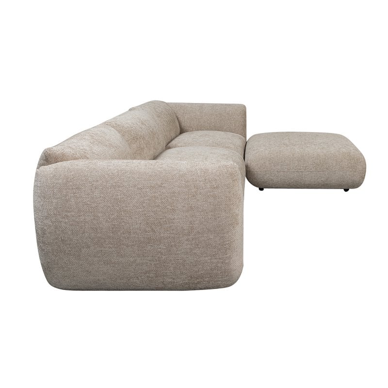 Sofa Amsterdam 4 Seater + Ottoman Latte