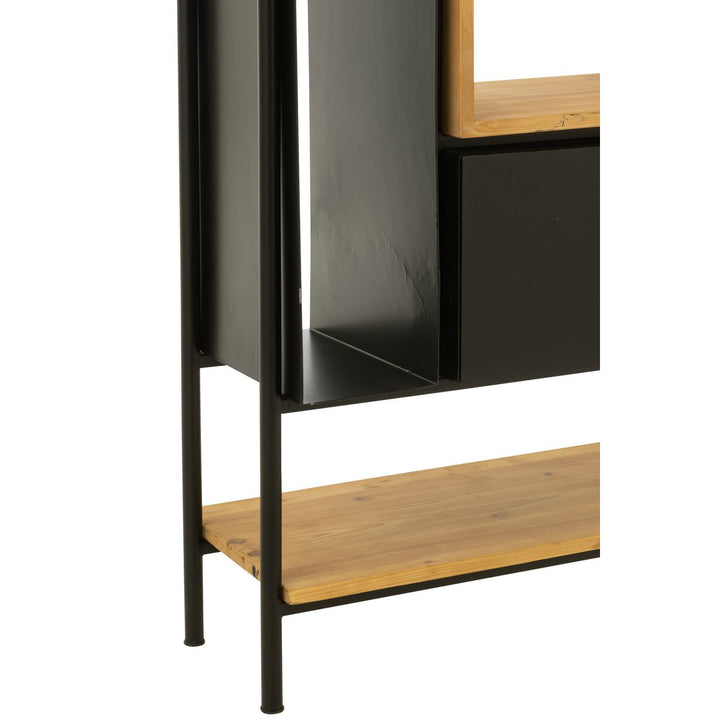 J-Line Cabinet Shelf Tina Wood Black Natural Small