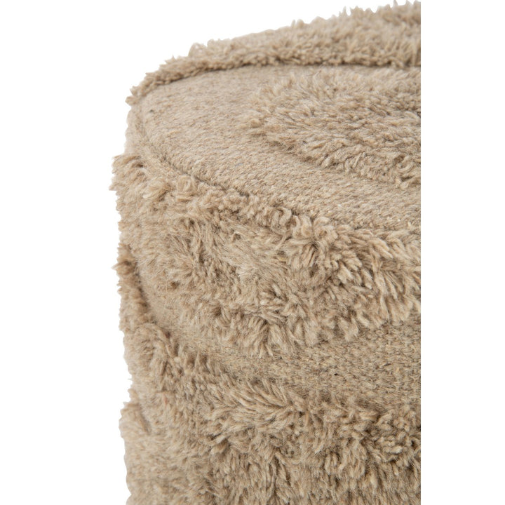 J-Line Pouf Curves Wolle Beige