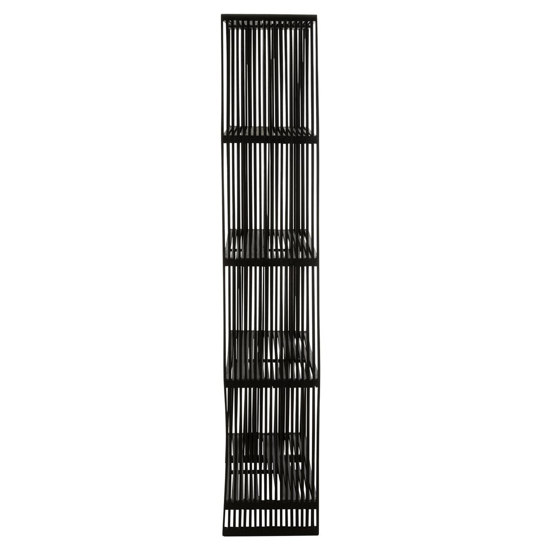 J-Line Bookcase 4 Shelves Recycled Wood Black