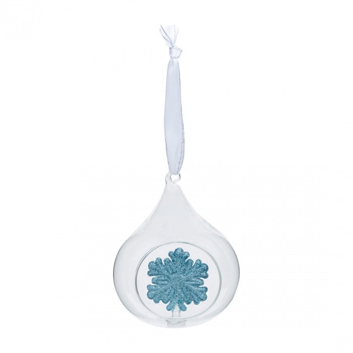 Ornament Snowflake Wishes Blauw (set van 5)