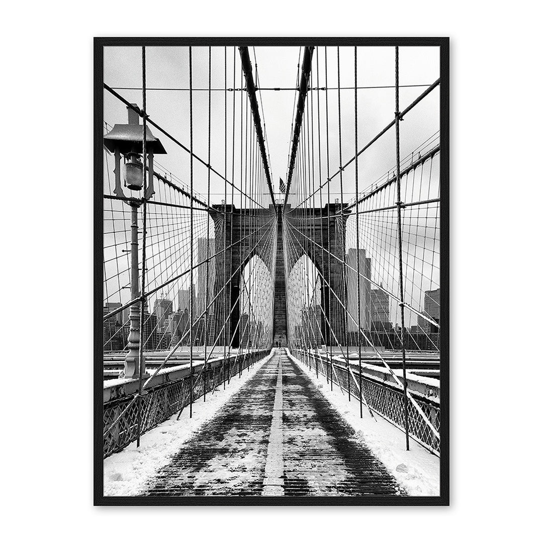 Photo in frame Brooklyn Bridge Snow 60X80CM 