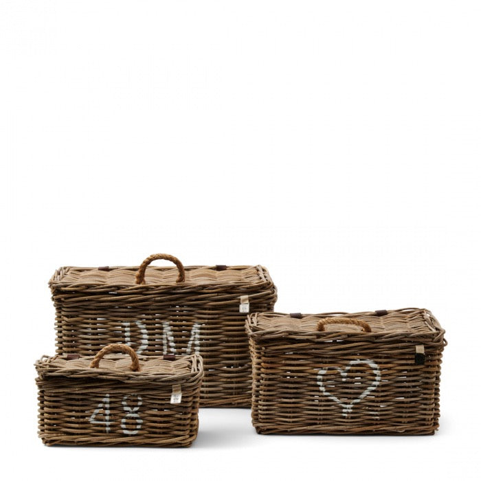 Mand Rustic Rattan Classic Set van 3