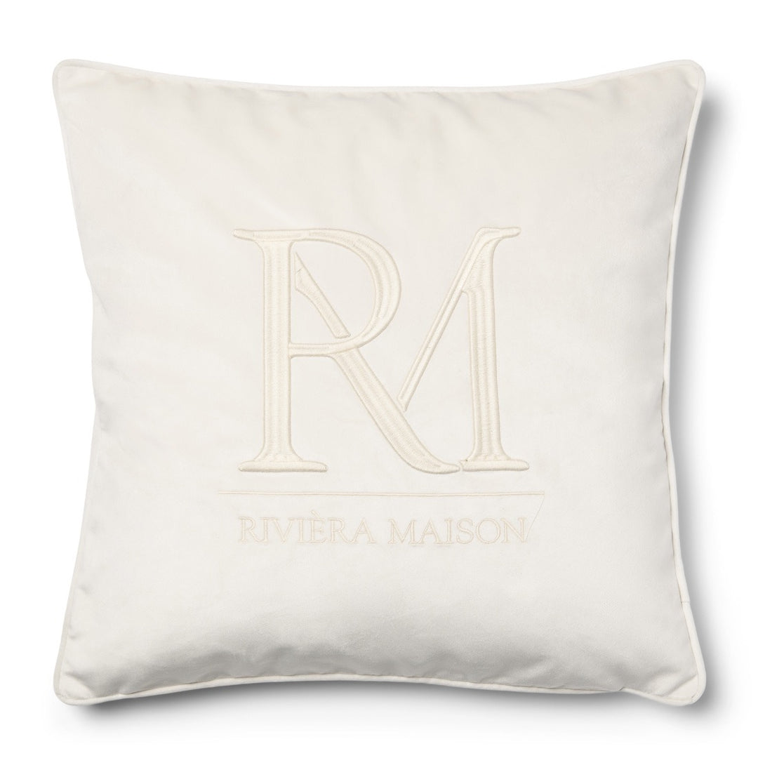 Kussenhoes RM Monogram Velvet Wit (set van 2)