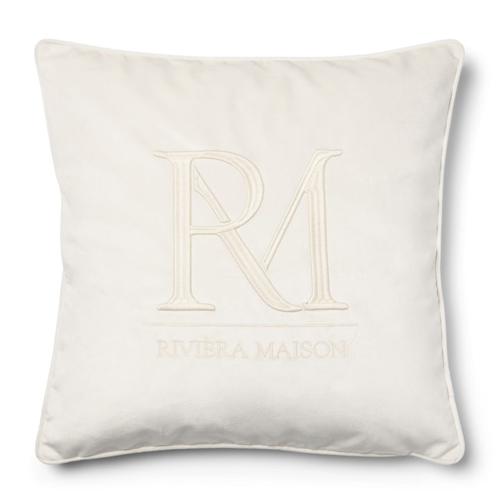 Kussenhoes RM Monogram Velvet Wit (set van 2)