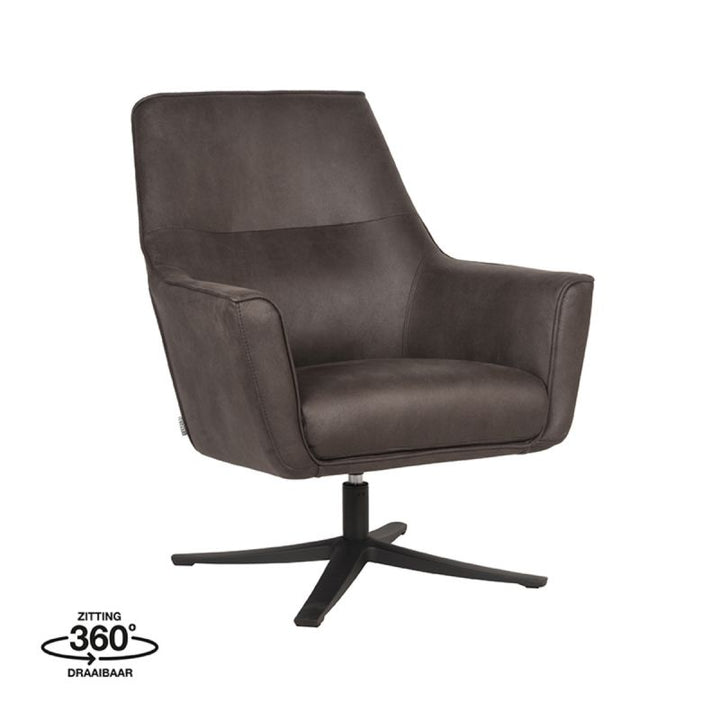 LABEL51 Fauteuil Tod Antraciet Microfiber