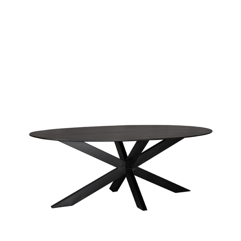 LABEL51 Dining table Zion Black Mango wood Oval 210x100 cm