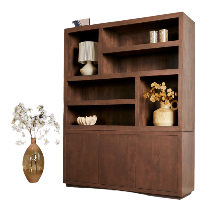 Vakkenkast Brussel Walnut XL | 160 cm