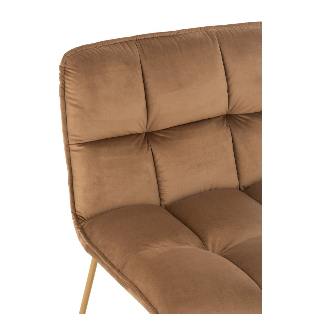 J-Line Lounge chair Lisa Textile Metal Brown