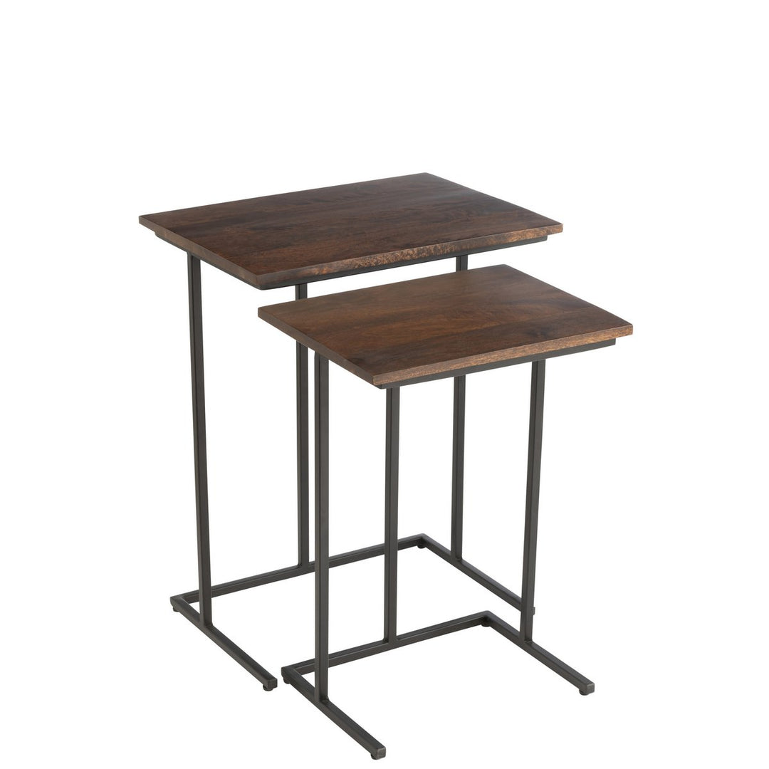 J-Line Side Tables Set of 2 Rectangular Mango Wood