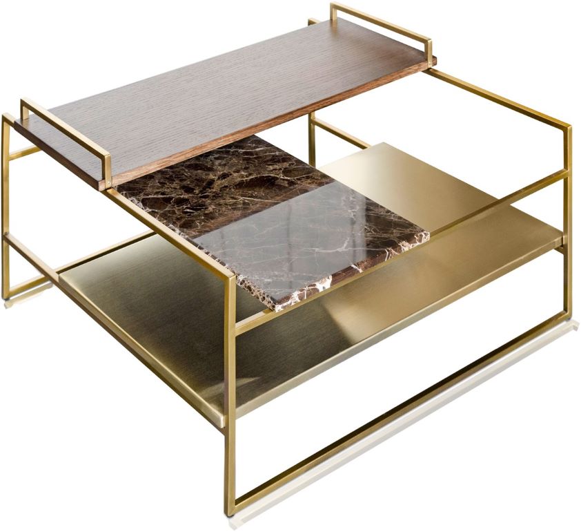 Architect Salontafel Geborsteld Goud Small