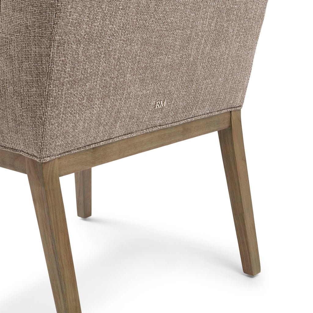 Riviera Maison Dining Chair Ascot Bright Taupe Chenille Jacquard