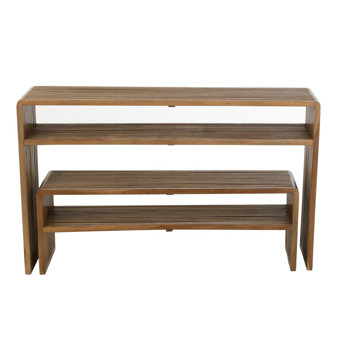 J-Line Set Van 2 Console Met Schap Gerecycleerd Teak Naturel